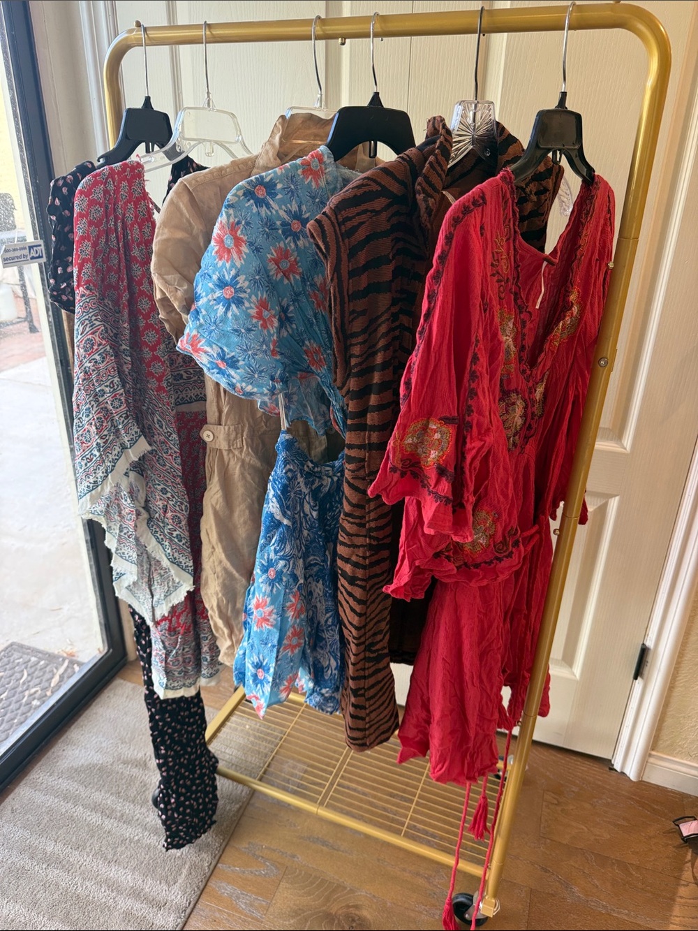 Free People Red Embroidered Boho Tunic
